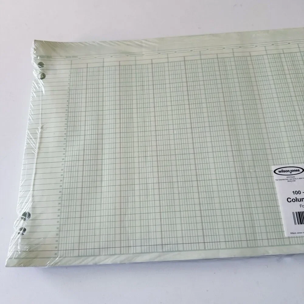 Wilson Jones G5030 Accounting Sheets, 30 Columns, 11 x 11 x 17 inches, Green NEW